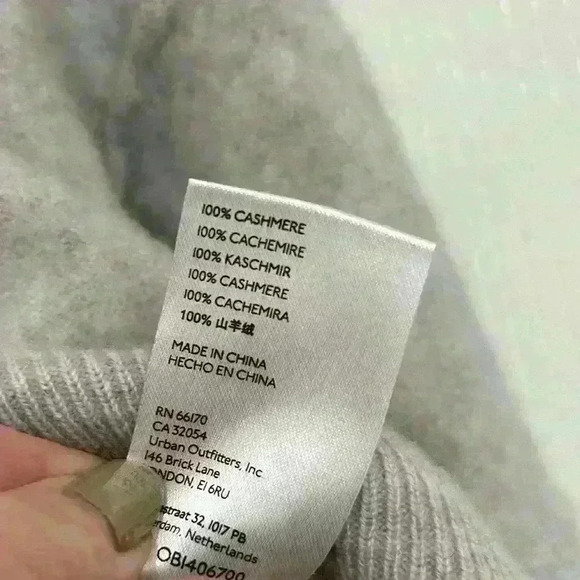 Pilcro Anthropologie XS cropped 100% Cashmere Sweater gray - Picture 5 of 5